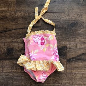 Eleanor Rose 18M Floral Bathing Suit w/ snaps
